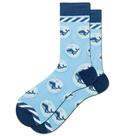 Meias redondas de algodão com padrão marinho e golfinho azul tamanho 38-45