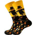 Meias redondas de algodão Halloween Pumpkin Scarecrow para adultos