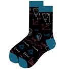 Meias redondas de algodão Math Formula Pattern azul marinho tamanho 38-45