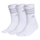 Meias redondas femininas Adidas Arch Compression, pacote com 3 unidades, branca/cinza