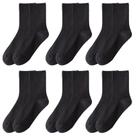 Meias redondas MarjunSep, mocassim, fofo, algodão, preto, 6 pares