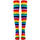 Meias Skeleteen Rainbow listradas sobre o joelho para homens, mulheres e crianças