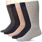 Meias sociais Amazon Essentials, 5 pares para homens, azul marinho/cinza/castanho