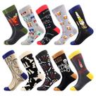 Meias sociais masculinas BISOUSOX coloridas de algodão funky 9-12