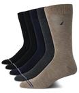 Meias sociais masculinas Nautica, pacote com 5, Crew Brown Heather