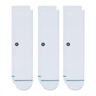 Meias Stance Crew Icon pacote com 3 para homens e mulheres - brancas
