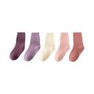 Meias Térmicas Infantis Forradas Com Lã, 5 Pares, Quentes De Inverno, Cano Médio, Estilo Coreano,