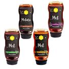 Mel bracatinga, silvestre, laranjeira e eucalipto 550g apiario flor de mel - kit 4 unidades