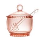Meleira Cristal De Chumbo C/Colher Pearl Rosa Wolff