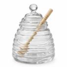 Meleira porta mel vidro 450 ml com colher de bambu casart