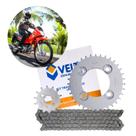 Melhor Kit Relação Transmissão Honda Pop 100 Aço 1045 Original ALLEN Completo Melhor Kit Relação Transmissão Honda Pop 100 Aço 1045 Original ALLEN Completo