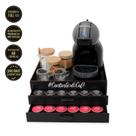 Melhor Porta Cápsulas Bandeja Cantinho do Café Organizador Suporte Cafeteira Preto Dolce Gusto