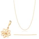 Melhor Presente Feminino Colar + Pingente Rommanel Feminino Flor Lindo Delicado