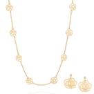 Melhor Presente Feminino Kit Colar + Brincos Rommanel Banhados A Ouro 18k Melhor Presente Feminino Kit Colar + Brincos Rommanel Banhados A Ouro 18k