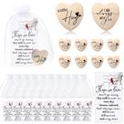 Memória Funeral Fulmoon 100 sets Pocket Hug Wooden Heart Token