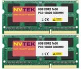 Memória NVTEK 16 GB (2x8 GB) DDR3 1600 MHz 204 PINOS 1,35 V