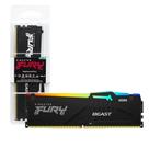 Memória RAM 32GB Kingston Fury Beast RGB DDR5 6000MHz CL36 Preta KF560C36BBEA.32 Memória RAM 32GB Kingston Fury Beast RGB DDR5 6000MHz CL36 Preta KF560C36BBEA.32