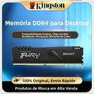 Memória RAM Kingston FURY Beast DDR4 8GB 16GB 32GB 2400 2666 3200 3600MHz 288Pin 1.2V Módulo De Memória RAM Kingston FURY Beast DDR4 8GB 16GB 32GB 2400 2666 3200 3600MHz 288Pin 1.2V Módulo De