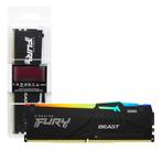 Memória RAM Para PC Gamer 16Gb Kingston Fury Beast RGB DDR5 5600Mhz CL40 Para Intel XMP EXPO Preto