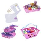 Menina Brinquedo Cozinha Panela Cesta Comida 35pç