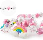 Meninas Gilitter Unicórnio Chunky Bubblegum Colar & Sutiã