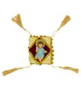 Menino Jesus Roupa Azul Na Almofada 8cm Enfeite Resina