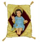 Menino Jesus Roupa Azul Solto Almofada 35cm - Enfeite Resina