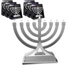 Menorá Elétrica Compacta Zion Judaica LED USB Bateria 15x14cm