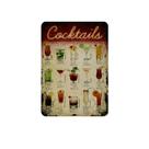 Menu de coquetéis vintage com placa de lata de metal para bar, pub e cozinha