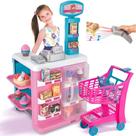 Mercado Confeitaria Mágica com Carrinho de Compras Caixa Registradora Infantil Acessórios Luz e Som Magic Toys