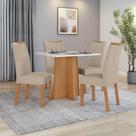 Mesa 0,90 Celebrare C04 Cad.Apogeu Veludo Naturale Creme Amendoa Clean/Off White