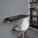 Mesa 100x50cm Retrátil e Dobrável Preta Compacta, Moderna e Funcional