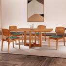 Mesa 120 Laminado Com 4 Cadeiras Malta Gold Moderna Mobília Jade Imbuia Naturale