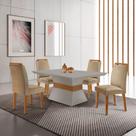 Mesa 120cm Canto Reto Clarice e 4 Cadeiras Athenas