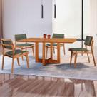 Mesa 120cm Laminado Barril Com 4 Cadeiras Moderna Mobília Jade Imbuia Naturale