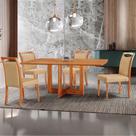 Mesa 120cm Laminado Barril Com 4 Cadeiras Moderna Mobilia Turim 07 Imbuia Naturale