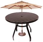 Mesa 1,20m Ripada Alumínio + Guarda Sol Para Piscina Jardim Área Externa