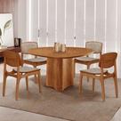 Mesa 135cm Laminado Com 4 Cadeiras Malta Moderna Milano / Imbuia Nat.