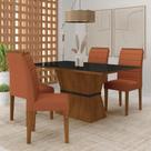 Mesa 1,36 Biella Com 4 Cadeiras Estofadas Freijó/pto/sd Terraco - M.a