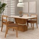 Mesa 1,36 Riva 4 Cadeiras Sextavada Freijó/off/material sintético Caramelo - M.a Mesa 1,36 Riva 4 Cadeiras Sextavada Freijó/off/material sintético Caramelo - M.a