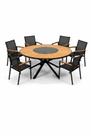 Mesa 1,40m e 6 Cadeiras de Corda e Aluminio Jantar Piscina