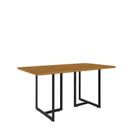 Mesa 160x90cm Tampo em MDF Imperatriz Marrom/Preto/Nature