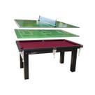 Mesa 3 Em 1 Sinuca Bilhar MDF Procopio Sport 1,85m X 1,07m Bordô