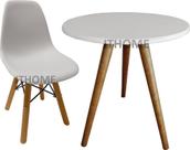 Mesa 52cm Pe Palito 50cm Infantil + 2 Cadeira Suporte Eiffel