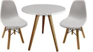 Mesa 52cm Pe Palito 50cm Infantil + 2 Cadeira Suporte Eiffel