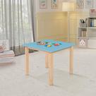 Mesa 65x65cm Azul Linha Colorê Infantil para Escolas Base Madeira Maciça