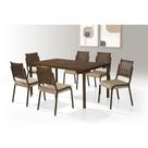 Mesa + 6cadeiras Tubo Chocolate Inovare Tampo Mdp 1,60x0,90