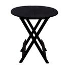 Mesa 70x70 Dobrável Redonda em Madeira Padrão - Preto