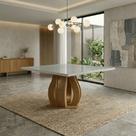 Mesa 8 Lugares Tampo Vidro/MDF Sala de Jantar 135x135cm Nuance Yescasa