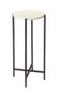 Mesa Accent Offex Transitional Round White Marble Top
